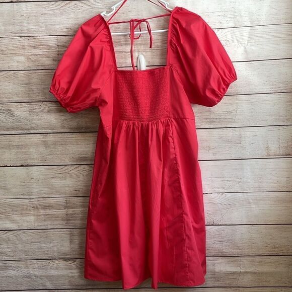 NEW WITH TAGS‎ DRAPER JAMES PUFFED SLEEVE DRESS IN HIBISCUS - Picture 6 of 9